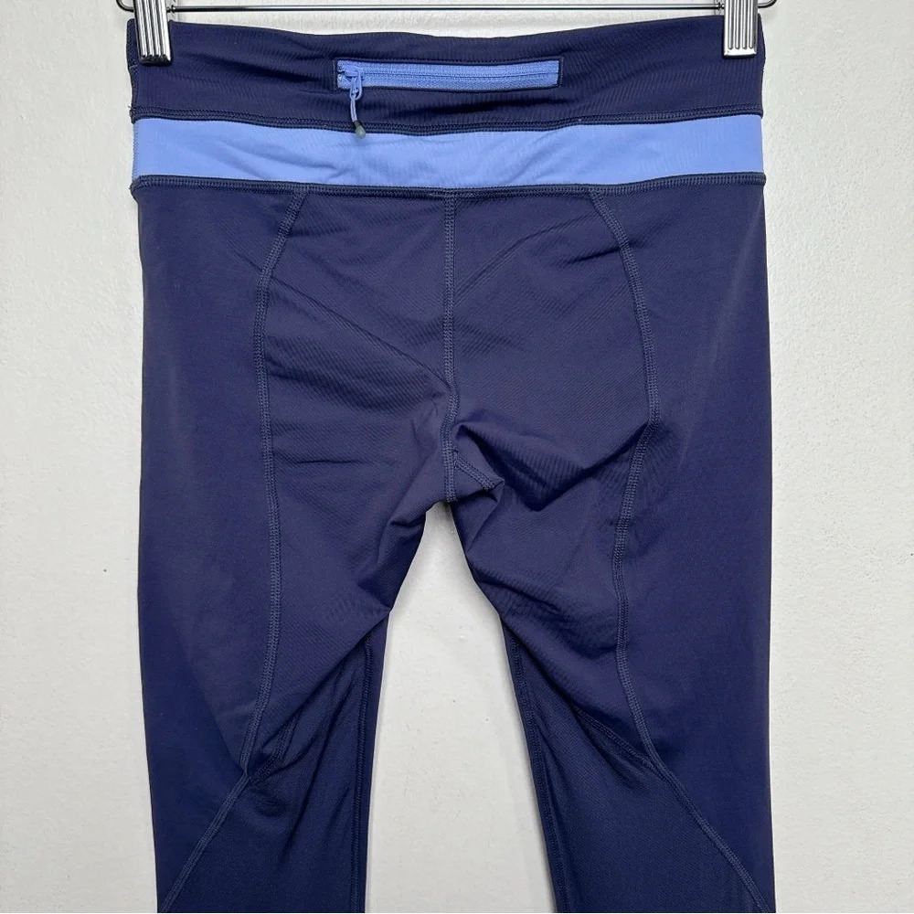 Lululemon Womens 4 Run Inspire Crop II Cadet Blue Lullaby - Picture 10 of 14